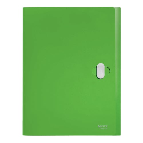 Pasta Projectos PP Recycle c/Fecho A4 3 Abas Verde - Leitz 1931013