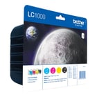Pack de 4 tinteiros de tinta (BK/C/M/Y) - Brother LC1000VALBP