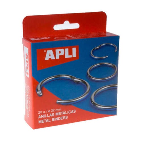 Apli Conjunto de 20 anéis metálicos articulados Ø32 mm - APLI 00453