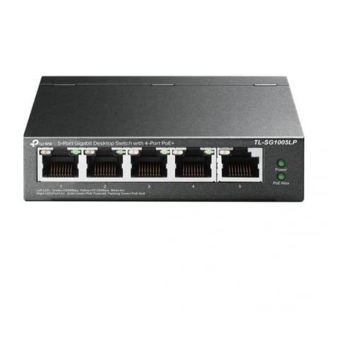TL-SG1005LP – Switch de secretária de 5 portas Gigabit com caixa em aço e 4 portas PoE+ de 40 W - TP-Link TL-SG1005LP