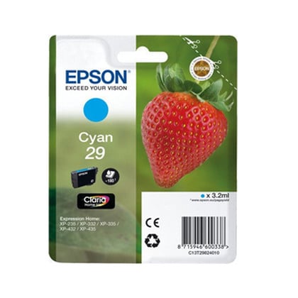 Epson Strawberry 29 C tinteiro 1 unidade(s) Original Rendimento padrão Ciano - Epson C13T29824010
