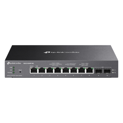 TP-Link Omada 8-Port 2.5GBASE-T and 2-Port 10GE SFP+ Smart Switch with 8-Port PoE+ - TP-Link SG2210XMP-M2