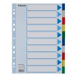 Separadores A4 Polipropileno Cores Sortidas 10 Pestanas - Esselte 1721087