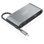 Base de ligação Aisens USB-C 8 em 1 - USB-C para 1xHDMI - 1xVGA - 1xRJ45 - 2xUSB-A - 2xUSB-C 5G - 1xUSB-C PD - 20cm - Cor cinzenta - Aisens 260952