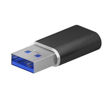 Adaptador Aisens Mini USB 3.2 Gen2/USB 2.03A - Tipo USB-C/H-A/M - Preto - Aisens A108-0678