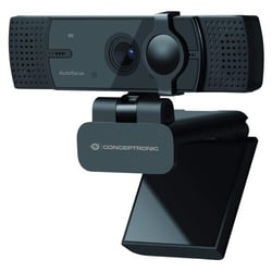 Webcam Conceptronic Ultra HD 4K USB 2.0 - Microfone duplo com cancelamento de ruído - Focagem automática - Cobertura de privacidade - Ângulo de visão de 120° - Cabo de 1,50 m - Conceptronic AMDIS08B