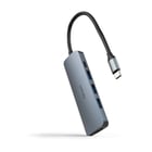 HUB 5 em 1 USB-C Nanocable - USB-C 3.1 para 3 x USB-A 3.0 + USB-C PD 100W + Conversor HDMI - Alumínio - 18 cm - Cor cinzenta - Nanocable 10.16.4605
