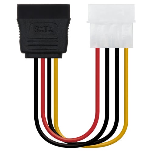 Cabo de alimentação SATA nanocabo 5,25" Molex 4 pinos macho para SATA fêmea OEM 0,16 m - Nanocable 10.19.0205-OEM