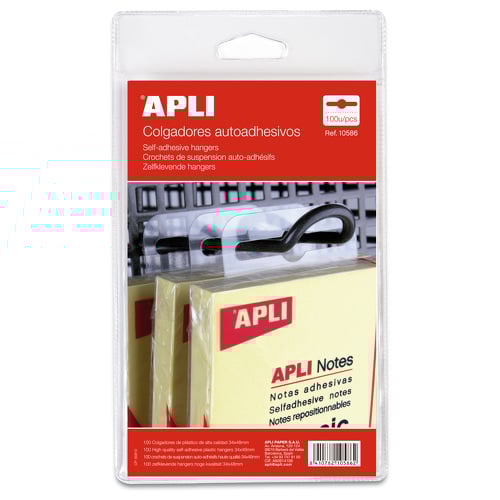 Autocolantes Apli Eurohole 34x48mm - Ideal para produtos de baixo e médio peso - Saco com 100 unidades - APLI 211506