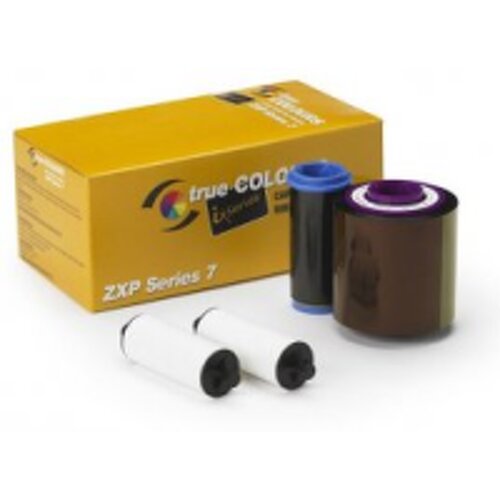 Fita térmica a cores, para impressão em cartões de PVC de cor clara, por exemplo, brancos. - Zebra Zebra ZXP7 Cinta Original Color YMCKO - 800077-740EM