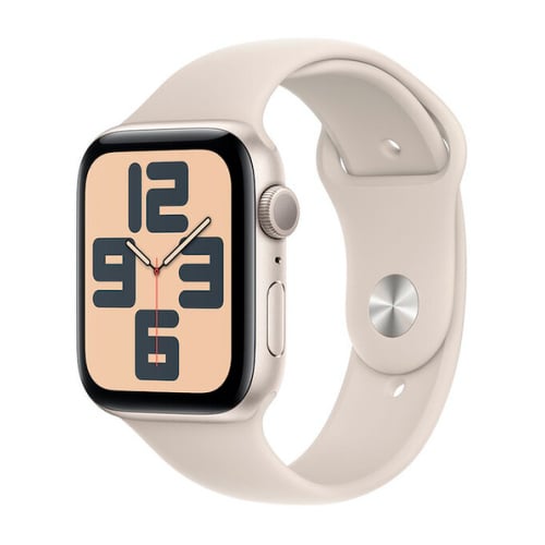 Apple Watch SE GPS 44mm Starlight Aluminium Case with Starlight Sport Band - M/L - Apple MRE53QL/A