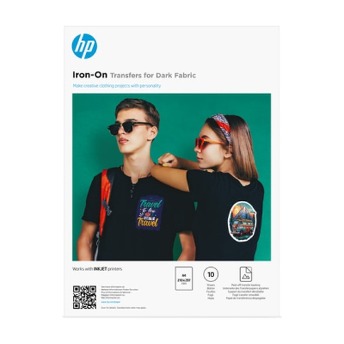 HP Iron-On Transfers for Dark Fabric, A4 (210 x 297 mm), 10 sheets - HP 8L1U7A