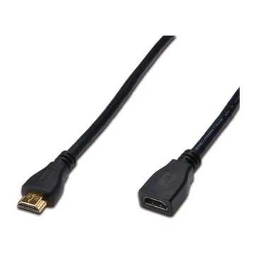 DIGITUS CABO HDMI HIGH SPEED C&#47;ETHERNET M&#47;F 2MT PRETO - DIGITUS AK-330201-020-S