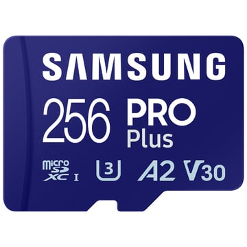 MicroSD SAMSUNG 256GB Pro Plus UHS-I SDHC U3 V30 A2 c/adaptador - Samsung MB-MD256SA/EU