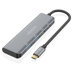 Concentrador Aisens USB 3.2 GEN1 5G USB-C - USB-C/M-2xUSB-C/H-2xUSB-A/H - 15cm - Cinzento - Aisens 261012