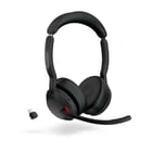 Fone de ouvido estéreo Jabra Evolve2 55 MS Link 380 com microfone - Bluetooth - USB-C - Cancelamento de ruído - Faixa de cabeça ajustável - Preto - Jabra 25599-899-999