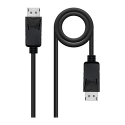 Cabo Displayport 1.2 CCS DP/M-DP/M da Nanocable - Comprimento 1,5 m - Suporta resoluções de vídeo até 4K - Cor preta - Nanocable 301467