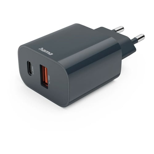 Carregador USB-A + USB-C PD 20W Rápido Cinza - Hama HAM86441