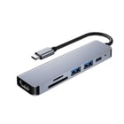 3Go HUB USB 3.0 - TYPE-C - USB-A + CR + HDMI 4K - Prata - 3Go 244082