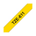 Fita Laminada 06mmx8mts Fundo Amarelo / Texto Preto - Brother BROTZ611