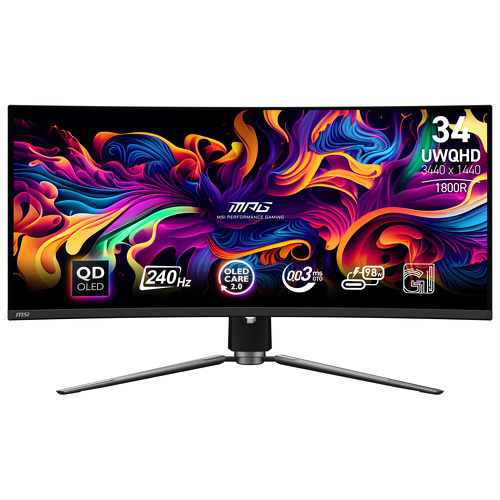 MSI MPG 341CQPX 34INCH QD-OLED 240Hz 0.03ms DP HDMI - MSI 9S6-3DD04T-035