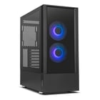 Nox Hummer Horus Caja Semitorre ATX, Micro ATX - Panel Lateral y Frontal Cristal Templado - Tamaño HDD y SSD 2.5", 3.5"- USB 3.0, USB 2.0 - 2 Ventiladores 120mm ARGB Incluidos - Soporta Refrigeracion Liquida - Hasta 8 Ventiladores - Nox NXHUMMERNMSSBK