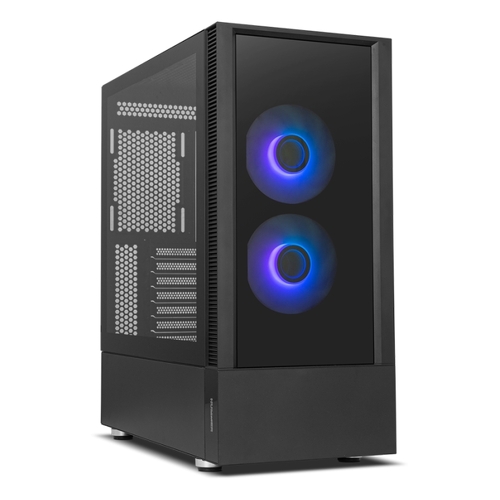 Nox Hummer Horus Caja Semitorre ATX, Micro ATX - Panel Lateral y Frontal Cristal Templado - Tamaño HDD y SSD 2.5", 3.5"- USB 3.0, USB 2.0 - 2 Ventiladores 120mm ARGB Incluidos - Soporta Refrigeracion Liquida - Hasta 8 Ventiladores - Nox NXHUMMERNMSSBK