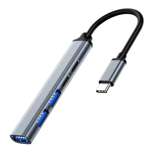EWENT HUB USB-C 1xUSB 3.2 2xUSB 2.0 1xUSB-C 2.0 1xUSB-C PD 100W ALUMINIO - Ewent EW1149