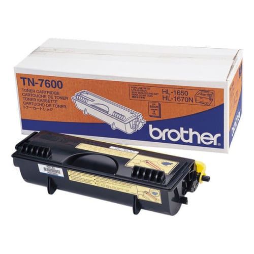 Toner Preto. Duração estimada: 6.500 páginas A4 a 5% de cobertura - Brother TN7600
