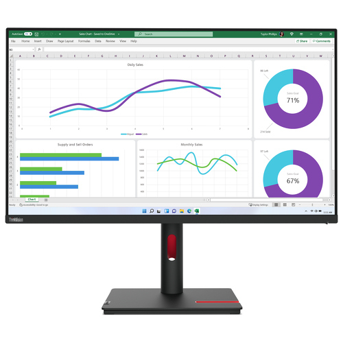 Monitor Lenovo ThinkVision T32h-30 31.5 inch USB-C HDMI DP RJ45 - Lenovo 63D3GAT1EU
