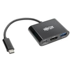 EATON TrippLite USB-C to HDMI 4K Adapter w/ USB-A Port and PD Charging,HDCP,Black - Eaton U444-06N-H4UB-C