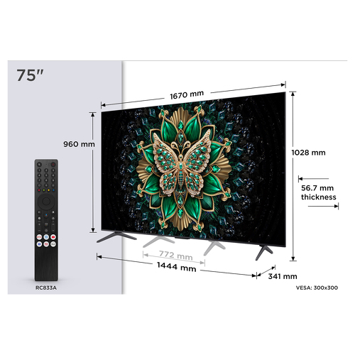 TCL MINILED TV 75" 4K UHD DTS GOOGLE TV MIRACAST 75C6K - TCL 75C6K