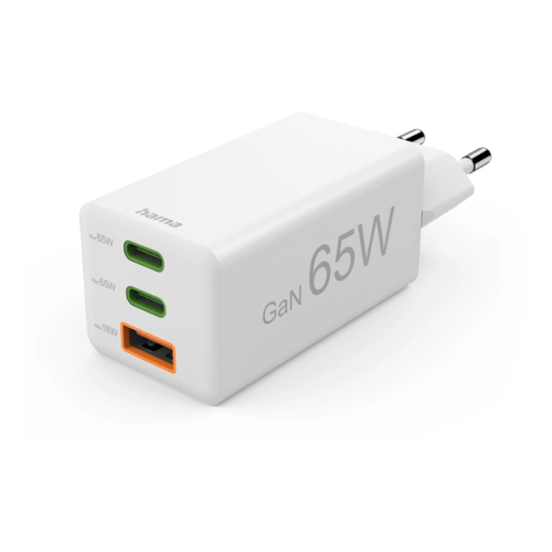 HAMA GAN CHARGER, 2USB-C+1*A, 65W - 201996 - Hama 00201996