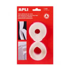 Fita Adesiva Apli Gancho e Laço - Fixação Segura - Reutilizável - Resistência 10 kg - Adesivo Acrílico - Alternativa a Brocas e Pregos - Ideal para Organização e Trabalhos Manuais - Branco - APLI 13657