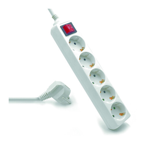 EWENT EXTENSAO ELETRICA 5 TOMADAS SCHUKO VERSION WHITE 16A WITH ON/OFF SWITCH - Ewent EW3916