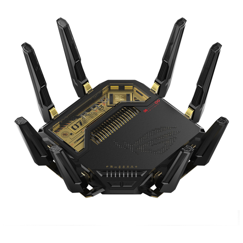 Asus Router para jogos ROG Rapture GT-BE98 com Wi-Fi 7 AiMesh expansível, quadribanda, 25 Gbps, 320 MHz - Asus 90IG08F0-MO9A3V