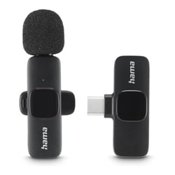 Hama Microfone de lapela sem fios inteligente – Microfone sem fios com clipe para telemóveis - Hama 00004680