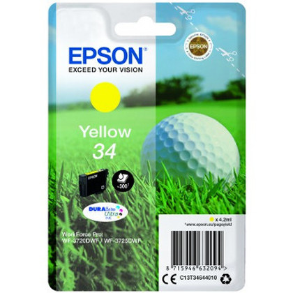 Epson Golf ball C13T34644010 tinteiro 1 unidade(s) Original Rendimento padrão Amarelo - Epson C13T34644010