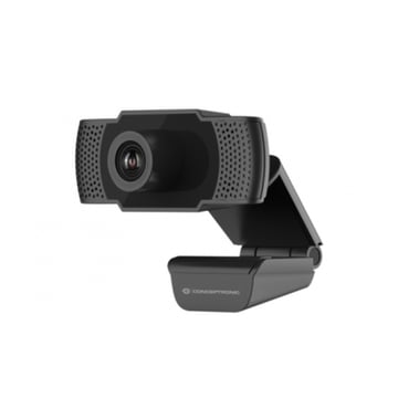 Webcam Conceptronic Full HD 1080p USB 2.0 - Microfone incorporado - Focagem fixa - Ângulo de visão de 90º - Cabo de 1,50 m - Cor preta - Conceptronic AMDIS01B