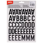 Apli Stickers Letras maiúsculas - Altura 30mm - Preto - Conjunto de 4 folhas com 153 letras - APLI 211561