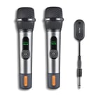 NGS SingerStar Duo Kit 2 Microfone Vocal Sem Fio - Tipo Dinâmico - Som Potente e Claro - Entrada Jack 3.5 e Adaptador Jack 6.3 - Alcance de até 15m - Autonomia de até 30h - Cor Preta - NGS SINGERSTARDUO