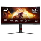 AOC MONITOR VA 34" 21:9 WQHD 1MS 180HZ HDMI DP USB HAS - AOC CU34G4CA