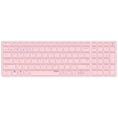 Teclado RAPOO E9700M Multi-mode Wireless, Rosa 215872 - Rapoo 00215872