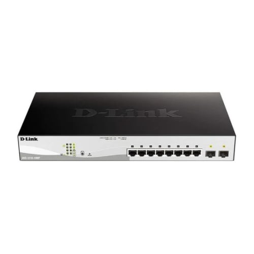 D-Link Semi-Manageable Switch 8 Portas Gigabit PoE 65W + 2 Portas Giga Combo - D-Link DGS-1210-10P/E