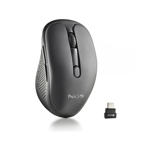 Rato laser sem fios NGS Evo MIx 3200dpi - Ligações: 2,4 GHz USB-C + Bluetooth 5.1 + Bluetooth 5.1 - 5 botões - Utilização com a mão direita - Cor preta - NGS 294202
