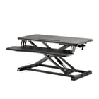 Suporte elevatório para monitor Ewent - Grande 80x40cm - Altura ajustável - Mola a gás - Tabuleiro para teclado - Peso máximo 15kg - Portátil - 800x615x110mm - Preto - Ewent EW1545