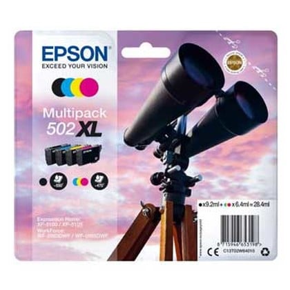 Epson 502XL tinteiro 4 unidade(s) Original Rendimento alto (XL) Preto, Ciano, Magenta, Amarelo - Epson C13T02W64010
