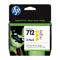 HP Conjunto de 3 tinteiros amarelos 712 DesignJet de 29 ml - 3ED79A