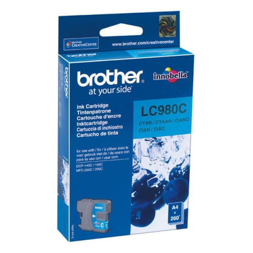 Tinteiro de tinta cião - Brother LC980C