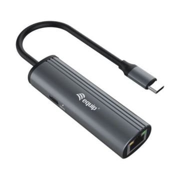 Equip USB-C para Gigabit RJ45 + Adaptador USB-C PD - Caixa de alumínio - Equip 133486